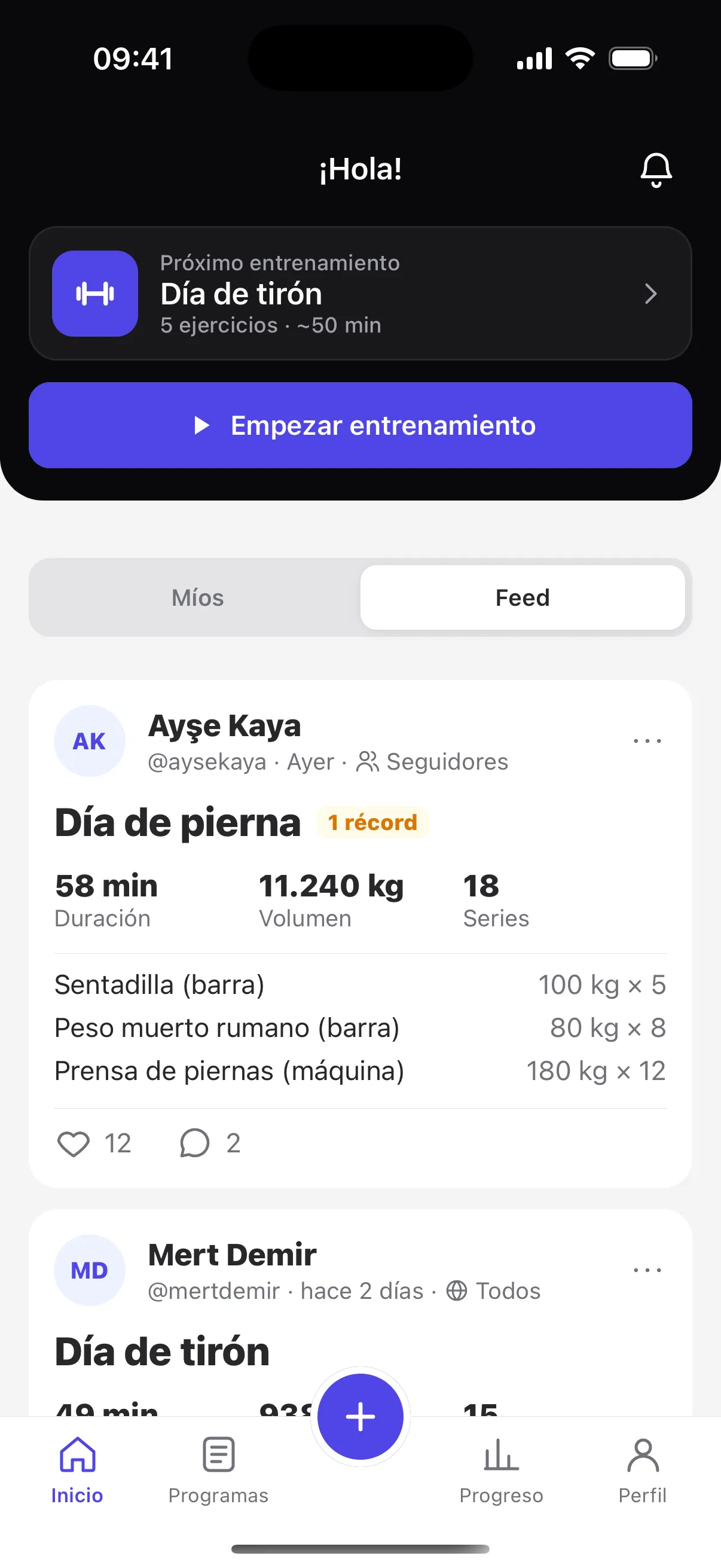 Feed de amigos